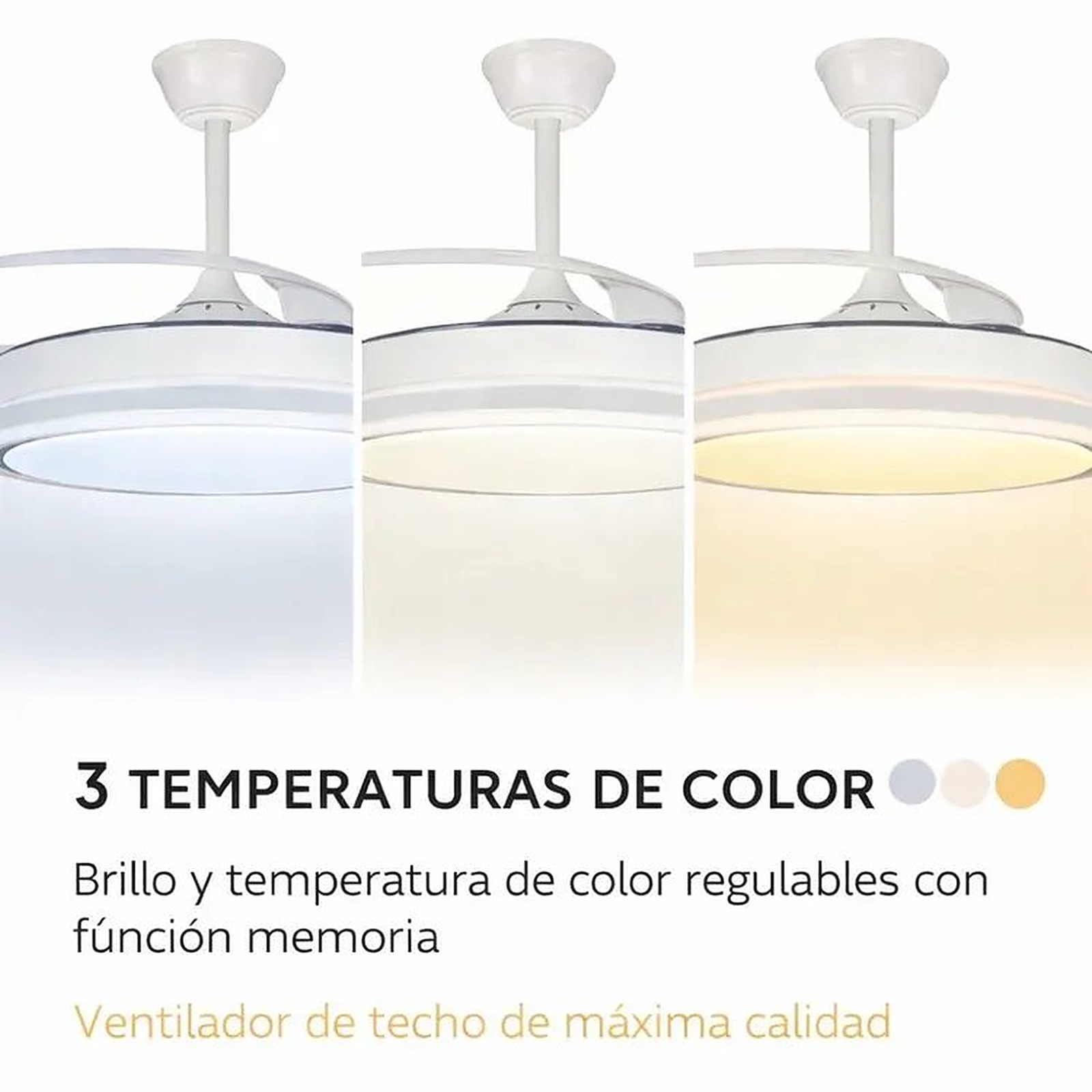 Luz LED con 3 temperaturas de color regulables